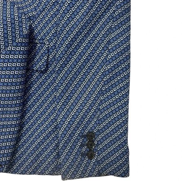 Banana Republic Geometric Blue Black White Blazer Jacket Business Career Preppy - Picture 5 of 10